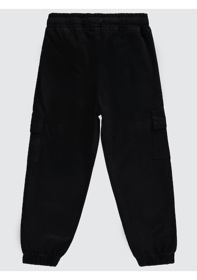Civil Boys Bel Paça Lastikli Kargo Cepli 6-9 Yaş Pantolon - Siyah