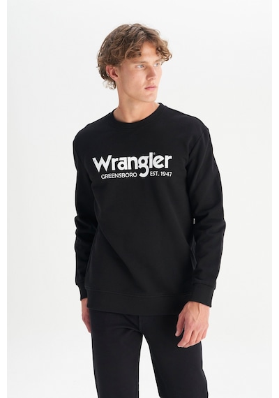 Wrangler Regular Fit Normal Kesim %100 Pamuk Sıfır Yaka Sweatshirt Siyah