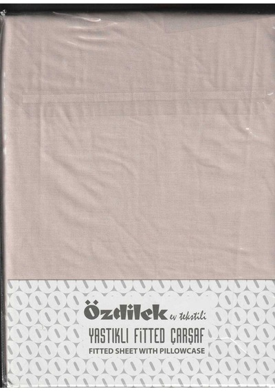 Fitted Lastikli Çarşaf Seti Yastıklı Çarşaf %100 Pamuk Ranforce 100 X 200 Sütlü Kahve