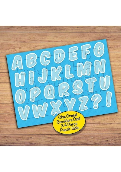 Renkli Türk Alfabesi Çocuklara Özel Puzzle Yapboz Tablo-289pz