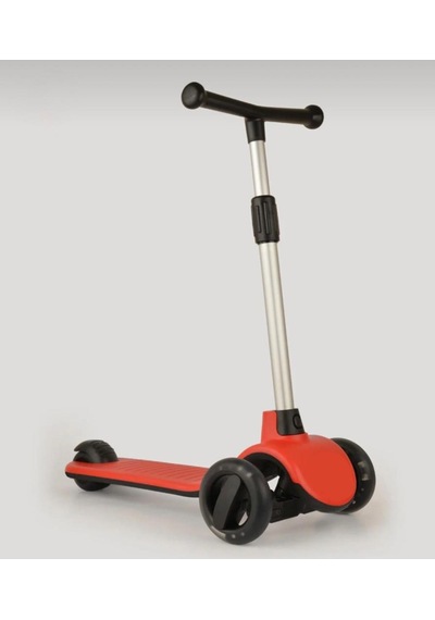 Led Işıklı Silikon 3 Tekerli Katlanabilir Yükseklik Ayarlı 50kg Taşıma Kapasiteli Çocuk Scooter Kırmızı