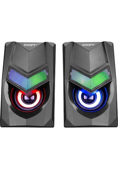 Snopy Sn-X25 Rgb Işıklı 3Wx2 Siyah Usb Speaker