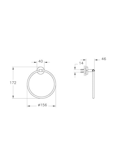 VitrA Base 200 Halka Havluluk A44101 Gümüş