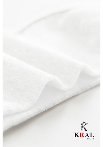 Kral Socks Kadın - Erkek 10 Çift Düz Desen Ekonomik Bilek Boy Patik Çorap Beyaz