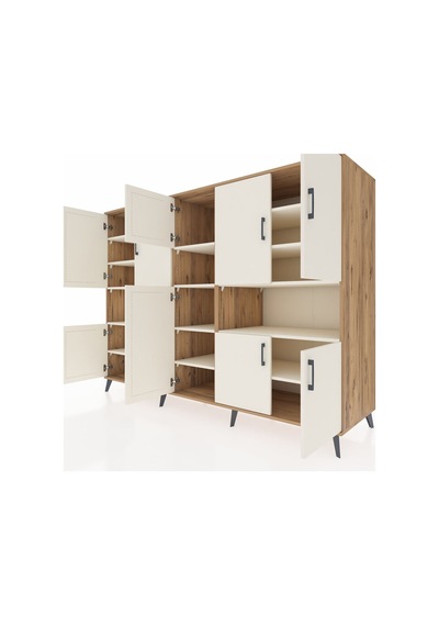 Kronos Dolap 14 Raflı 10 Kapaklı 220x59x163 Çam-aytaşı Aytası - Atlas Çam