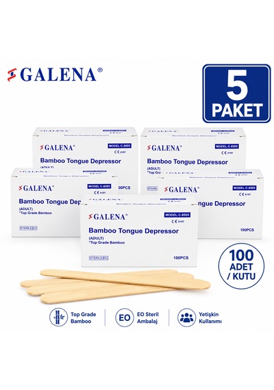 Steril Abeslang-dil Basacağı Galena 100'lü 5 Paket