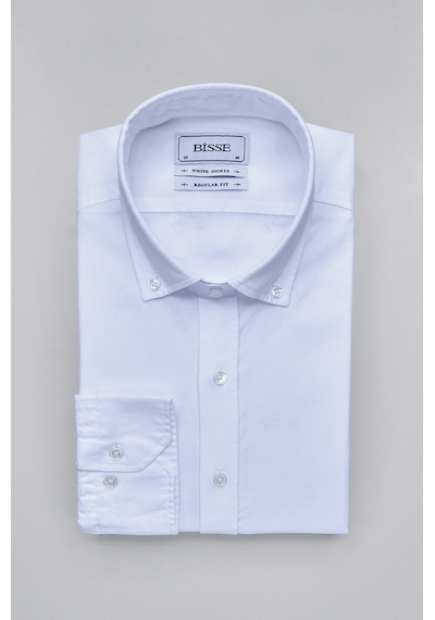 Bisse Klasik Spor Yaka Uzun Kollu Regular Fit Beyaz Erkek Gömlek Gmkls4ksp242045 D01 Beyaz
