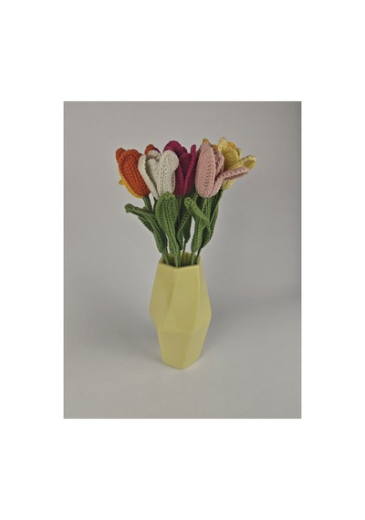 Twist Seramik Vazo Pastel Sarı Yükseklik:22cm Çap:13 Cm Sarı