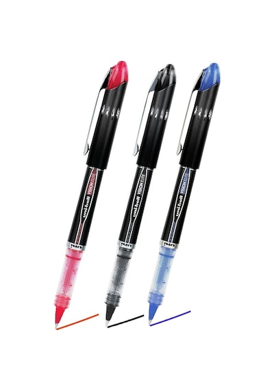 Siyah Mavi Kırmızı Pilot Kalem Ub-205 Vision Elite 0.5mm 3 Adet Uniball Pilot Kalem 0.5 Mm Roller Uçlu Pilot Kalem İnce Kırmızı