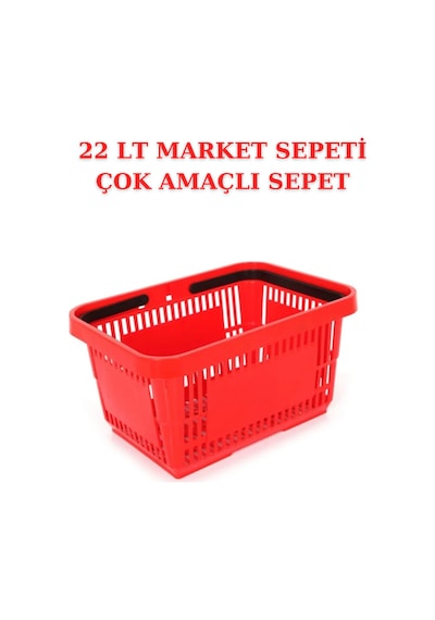 22 Litre 10 Adet Market Sepeti, Alışveriş Sepeti, Saplı Market Se