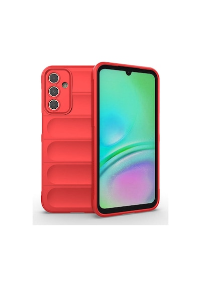 Galaxy Uyumlu A15 Kılıf Kamera Korumalı Esnek Silikon Parmak Şeritli Pazarplus Kırmızı