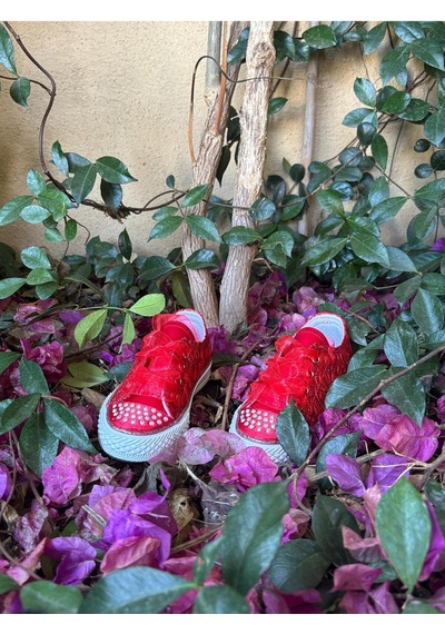 Scarpe Magiche Kırmızı Bağcıklı Kız Ayakkabısı 31-35 Numara Arası Işıksızdır Kırmızı