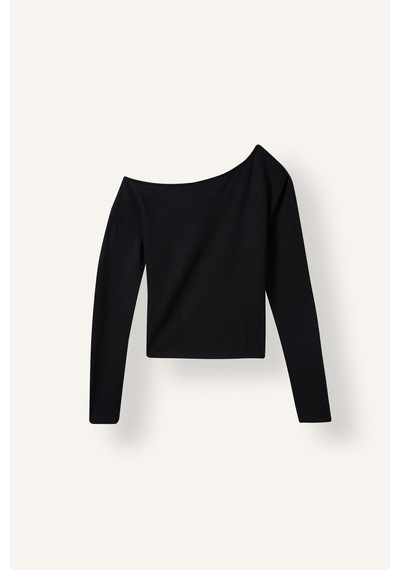 Defacto Slim Fit Tek Omuz Uzun Kollu Basic Sweatshirt I8676ax26aubk81 Siyah-bk81