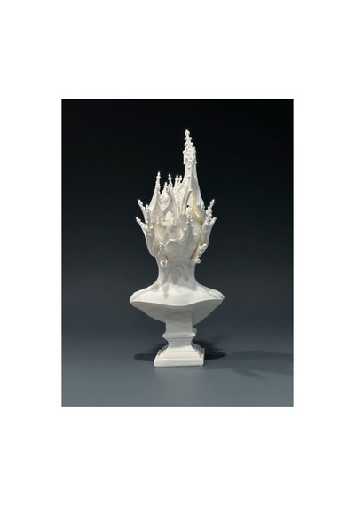 Gotik Kraliçe Büstü - 3d Baskı Fantastik Elf Taçlı Heykel