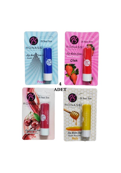 Ers Rs Ronassi Dudak Koruyucu Ve Parlatıcısı Fresh Çilek Vişne Ve Ballı 4 Lü Set Çok Renkli