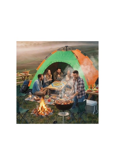 Buffer 6 Kişilik Otomatik Kurulum Kamp Çadırı Outdoor Aile, Doğa, Suya Dayanıklı Hızlı Kurulum Ça Yeşil