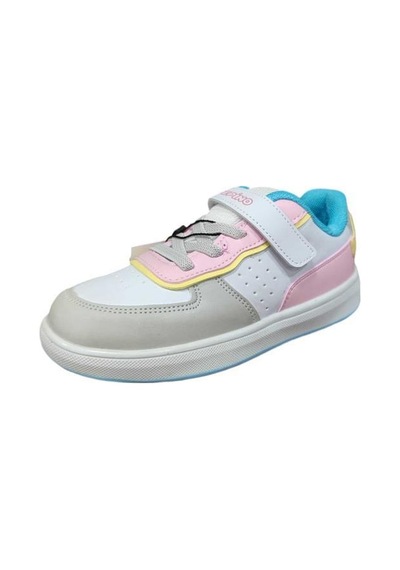 M.P Pepino 964 Cırtlı Unisex Çocuk Günlük Spor Ayakkabı Beyaz - Pembe - Turkuaz