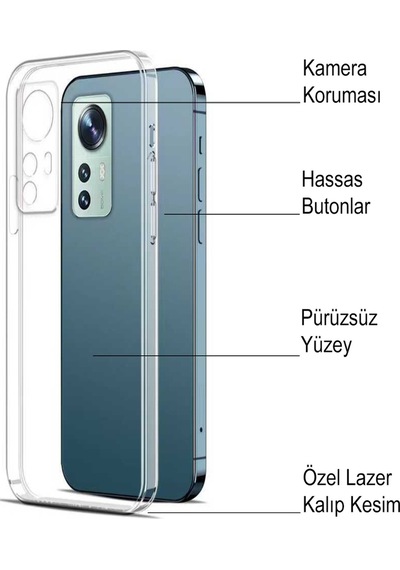 Xiaomi Mi 12 Lite Kapak Kamera Korumalı Süper Silikon Kapak