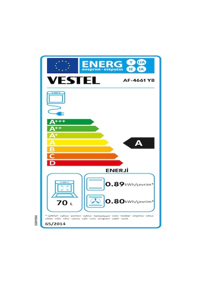 Vestel AF-4661 YB 70 L Ankastre Fırın