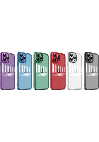 Apple Uyumlu iPhone 13 Pro Kılıf Kamera Korumalı Transparan Zore Post Kapak Derin Mor