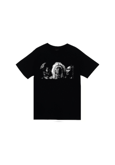 Unisex Siyah Kızılderili Baskılı Tshirt SIYAH