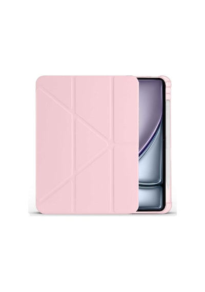 Apple Uyumlu iPad Air 11'' M3 2025 m2 2024 Üçgen Katlanabilir Kalem Şarj Bölmeli Standlı Kılıf Kapaklı
