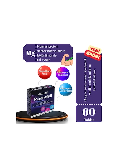 Maxigal Magnefull Magnezyum 60 Tablet