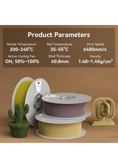 Mat Pla Filament, 1,75 Mm +/- 0,03 Mm, Parlak Renk, Mat Doku, 3d Yazıcı Filamenti, 1 Kg Makara 2,2 Lbs , Çoğu Fdm Yazıcı İçin Uygun, Düzgün Sarım, Bej