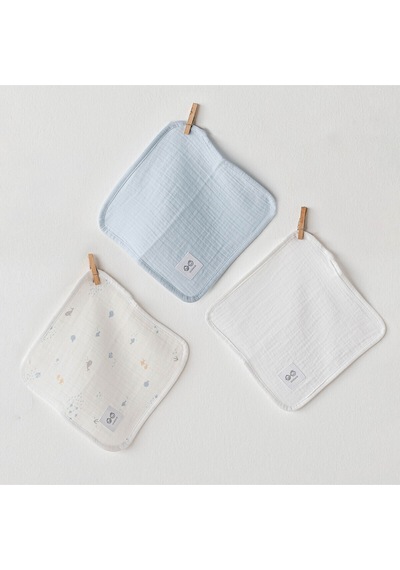 Bebek Ağız Mendili 3 Pcs Washcloths 20x20 Ocean Is My Happy Place Muslın