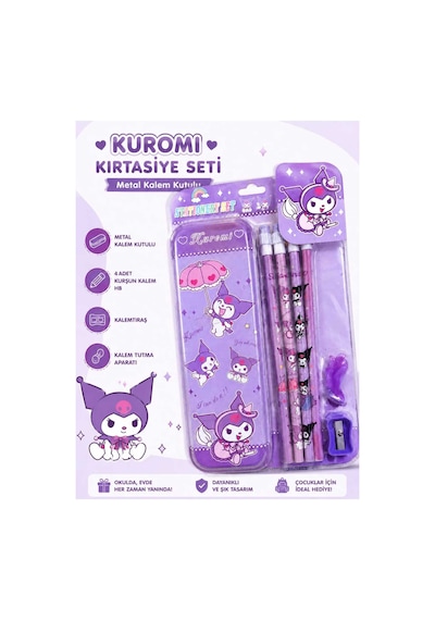 Mor Sevimli Karakter Kuromi Kırtasiye Okul Seti Mor Mor