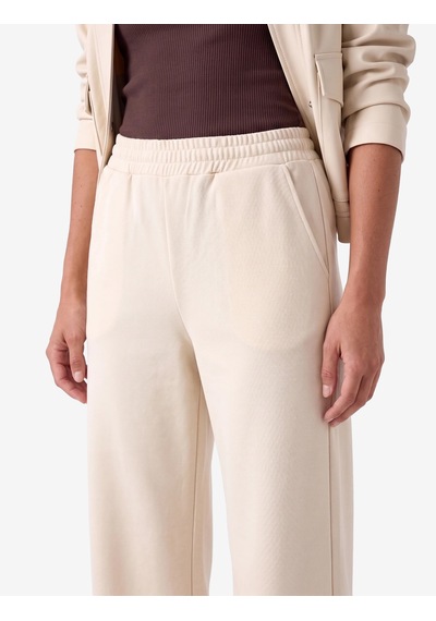 Koton Normal Bel Regular Fit Cepli Düz Geniş Paça Pantolon Bej 7wak40006ek Ekru