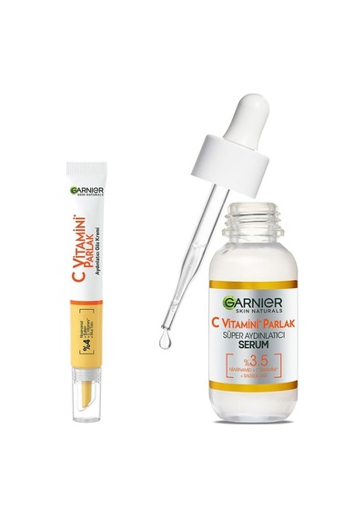 C Vitamini Parlak Süper Aydınlatıcı Serum 30 Ml & C Vitamini Parlak Aydınlatıcı Göz Kremi Cilt Bakım Seti