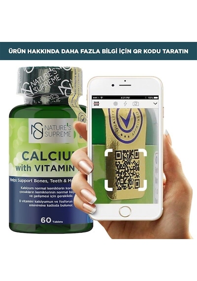 Natures Supreme Calcium With Vitamin D3 60 Tablet Aromasiz