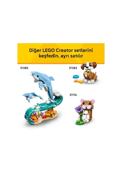 LEGO® Creator 3’ü 1 Arada Kaplumbağa ile Nilüfer Çiçeği 31377-7 Yaş ve Üzeri Çocuklar için Yaratıcı Oyuncak Yapım Seti (124 Parça)