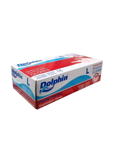 Dolphin Pudrasız Vinil Muayene Eldiveni 100'lü