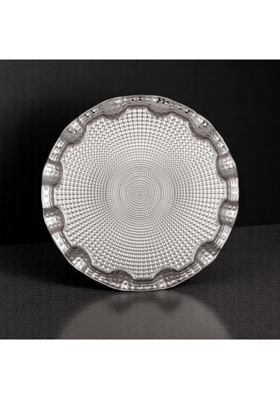 Osmanlı Motifli Yuvarlak Metal Servis Tepsisi 2 Kişilik Sunum Tepsisi, 25 Cm, 260 G, Gold Ve Gümüş Renk Seçeneği Gümüş Grisi