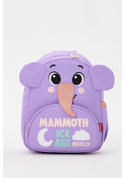 Lisanslı Mamut Figürlü Mor Kız/erkek Çocuk Kreş Sırt Çantası Ve Isı Yalıtımlı Termal Beslenme Seti