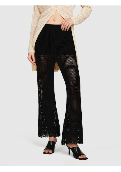 Sisley Viskoz Karışımlı Örgü Motifli Saçak Paça Coulotte Pantolon Kadın Siyah Pantolon - 324p196pmf008 Sisley Viskoz Karışımlı Örgü Motifli Saçak Paça Coulotte Pantolon Kadın Siyah Pantolon - 324p196pmf008