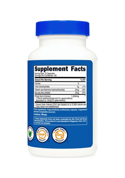 Nutricost Spermidine 1500mg Wheat Germ Extract, 120 Capsules...