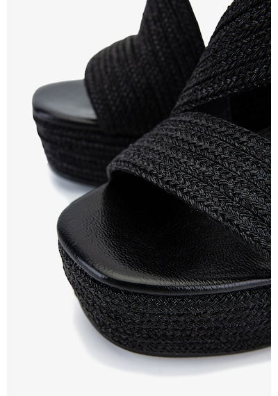 Valmenti Kadın Deri & Tekstil Siyah Topuklu Ayakkabı 1141 927 Bn Ayk Y26 Black Ropes
