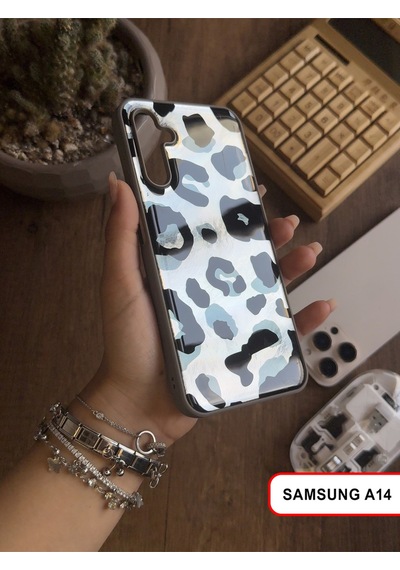 Samsung Galaxy A14 Uyumlu Lüks Leopar Desenli Silikon Telefon Kılıfı Çok Renkli