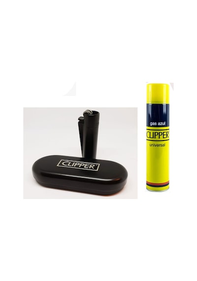 Clipper Metal Çakmak Kutulu Siyah Cliper Çakmak Gazı