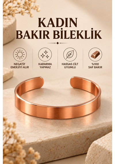 Kadın Bakır Bileklik - %100 Saf Bakır Zarif Ve Kibar Model Kadın Bileklik