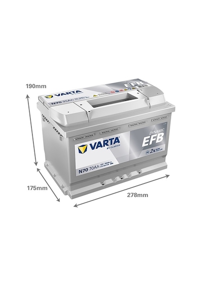 Varta 12V 70 Ah 760A Start-Stop Efb N70 Akü
