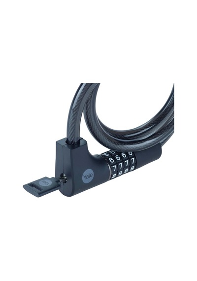 Yale Essential Kablolu Bisiklet Kilidi 1000mm Şifreli Ve Anahtarlı Ycc0121002 Gri - Siyah