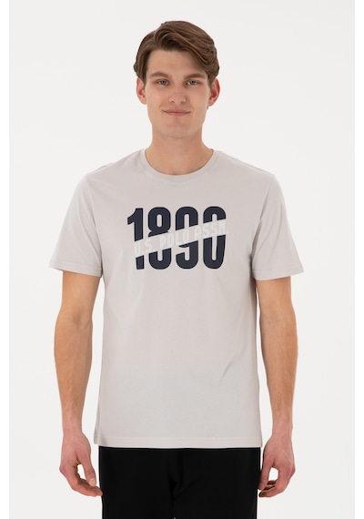U.S. Polo Assn. Erkek Regular Fit Bisiklet Yaka Açık Gri Tişört 50306922-VR001