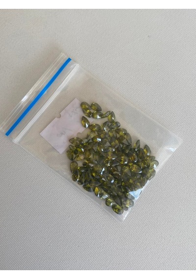 Armut Kesim Sentetik Taş 3x5mm 100 Adet Zeytin Yeşili