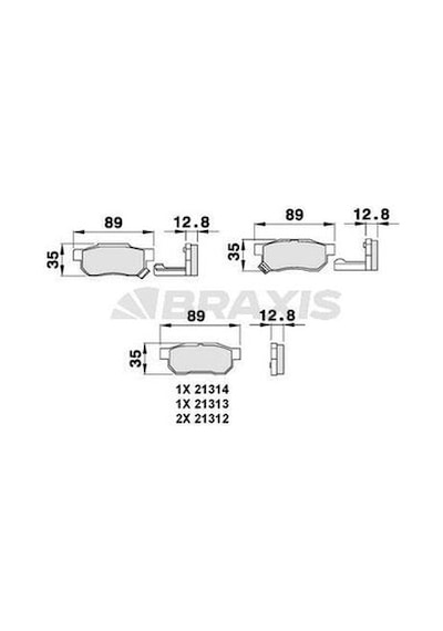 Braxis Ab0081 Arka Fren Balatası Honda Civic 92-00 Jazz City 04-crx Integra 88-96 Ejp1437