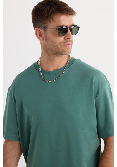 Tudors Unisex Oversize Geniş Kesim %100 Pamuk Yumuşak Dokulu Basic Bisiklet Yaka Yeşil Tişört-35179 Çağla Tudors Unisex Oversize Geniş Kesim %100 Pamuk Yumuşak Dokulu Basic Bisiklet Yaka Yeşil Tişört-35179 Çağla