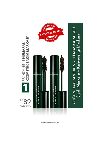 Yves Rocher Yogun Hacim Veren 2 'li Maskara Seti- Siyah Maskara 7.8 Ml& Kahverengi Maskara 7.8 Ml
